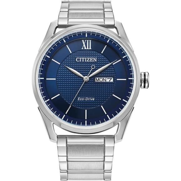 Men's Classic Eco-Drive Watch with 3-Hand Day and Date